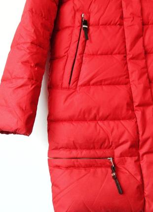 Зимний пуховик красный женский clasna пальто зима s с капюшоном3 фото