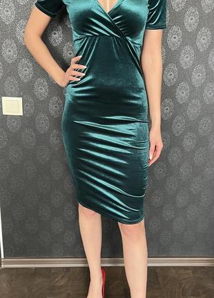 Zara trafaluc, бархатное платье, s размер2 фото