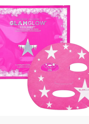 Зволожуюча маска з ефектом охолодження glamglow coolsheet™ no-drip hydrating sheet mask 28 г детальн