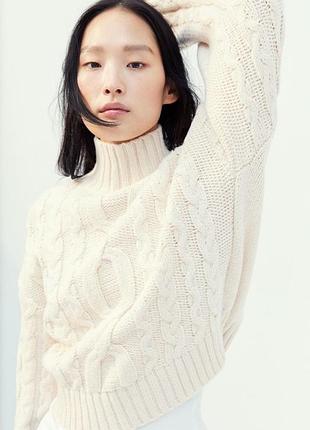 Свитер женский h&m, цвет кремовый😍 кофта водолазка гольф
