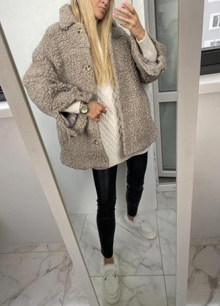 Итальянская шерсть премиум качество куртка шуба лама шерстяная рубашка пальто тедди h&m3 фото