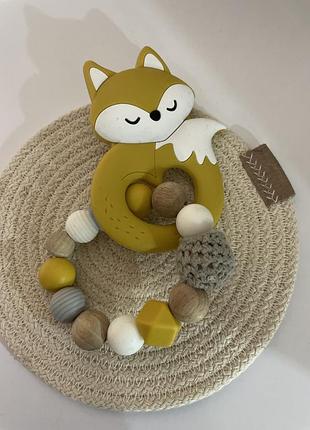 Силиконовый грызунок, держатель лисичка