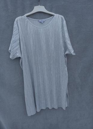 Серебристое платье туника большого размера2 фото