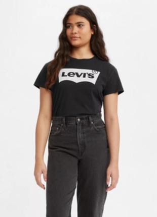 Нова котонова футболка з написом бренду levi's uk 6-8 eur 34-362 фото