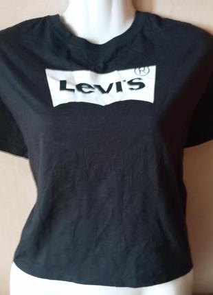 Нова котонова футболка з написом бренду levi's uk 6-8 eur 34-364 фото