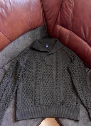 Хлопковый свитер поло пуловер gap оригинальный коричневый3 фото