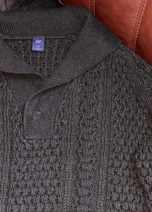 Хлопковый свитер поло пуловер gap оригинальный коричневый2 фото