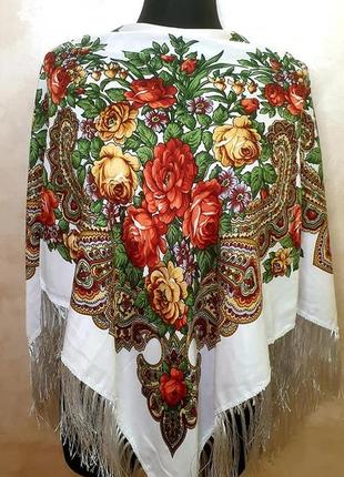 Українська народна хустка, хустина з бахромою, украинский платок, різні кольори