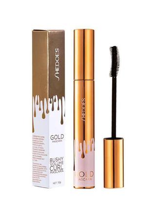 Тушь для ресниц водостойкая shedoes gold mascara 10 мл