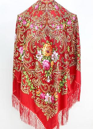 Украинский народный платок, платок с бахромой, украинский платок, разные цвета