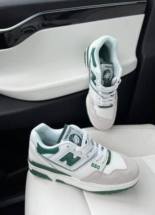 Кроссовки new balance 550 white green6 фото