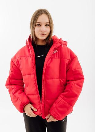 Женская куртка nike clsc puffer красный l (7dfb7672-677 l)