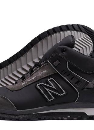 Мужские зимние кожаные кроссовки nb clasic black