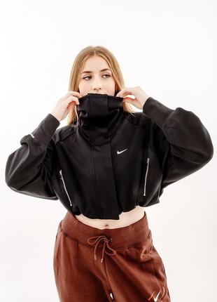 Жіноча куртка nike cllctn crop jkt чорний s (7dfb8290-010 s)