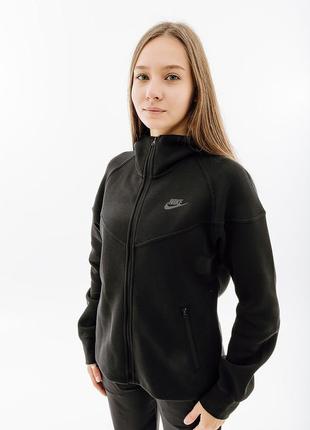 Женская толстовка nike w tch flc wr fz hdy черный s (7dfb8338-010 s)