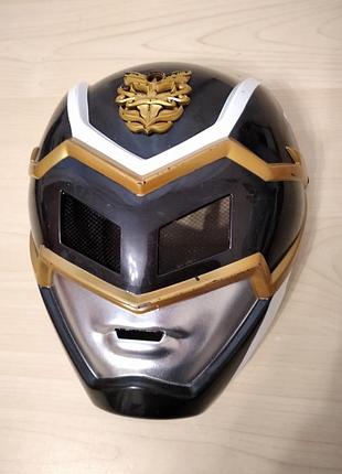 Маска карнавальна пластикова
чорного рейнджера з серіалу «power rangers megaforce», маска gosei black робот трансформер супергерой