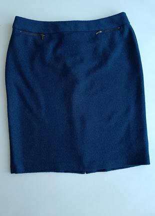 Утепленная прямая юбка миди с добавлением шерсти