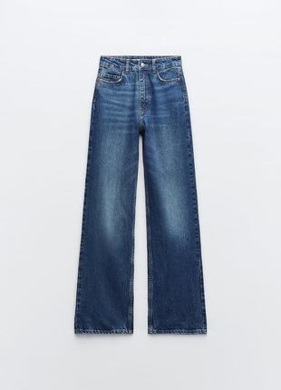 Джинсы zara 40р z1975 straight высокая посадка
