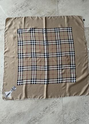Шелковый квадратный шарф burberrys в клетку винтаж2 фото