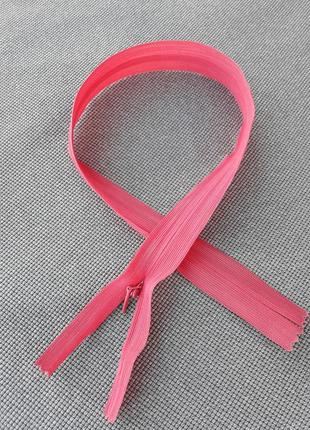 Молния платьевая скритая спираль №3 розовая/50 см./потайная