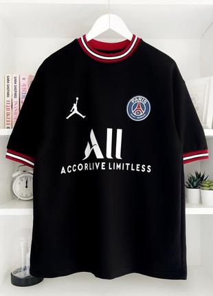 Винтажная черная футболка оверсайз винтажная футболка jordan psg