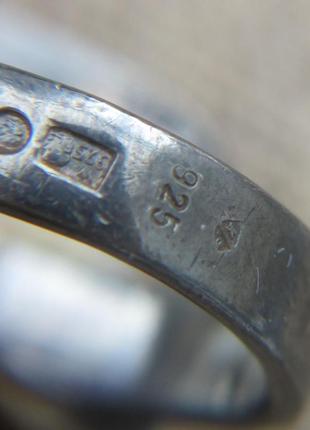 Дизайнерская серебряная кольца с эффектным янтарьком-вантарь6 фото