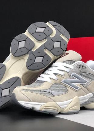 Жіночі кросівки new balance 9060 beige grey нью беланс бежевого з сірим кольорів