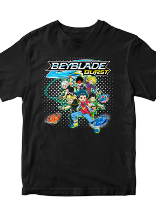 Футболка з оригінальним принтом гри beyblade "дзига beyblade. бейблейд дзига. персонажі"1 фото