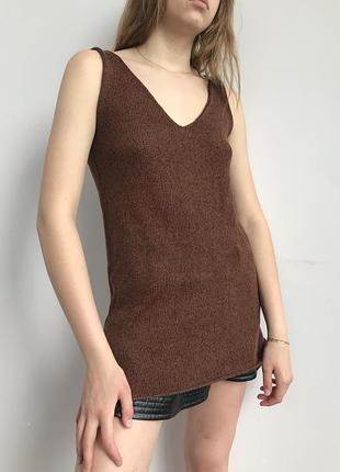 Модная стильная майка 42-44 вязаная х/б топ