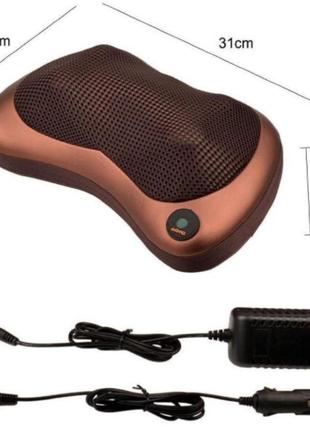 Масажна подушка car and home massage pillow, масажер для шиї автомобільний2 фото