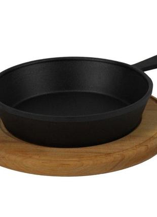 Сковорода чавунна з ручкою з круглою підставкою 180 х 30 мм