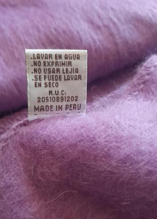 Альпака сиреневый шарф из пера alpaca camargo