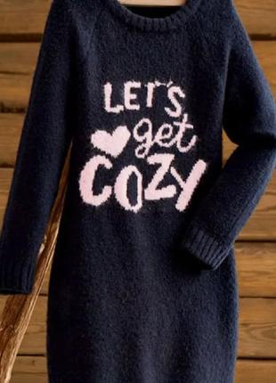 Тепленькое трикотажное платье на девочку 158/164