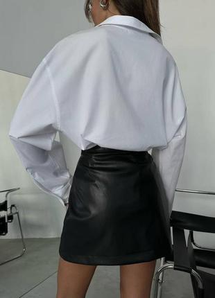 Комплект рубашка и юбка экокожа2 фото