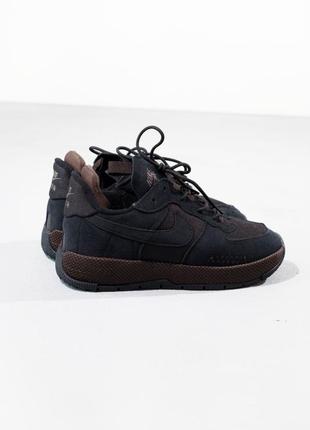 Топ! замшевые кроссовки nike air force 1 wild black bordo7 фото