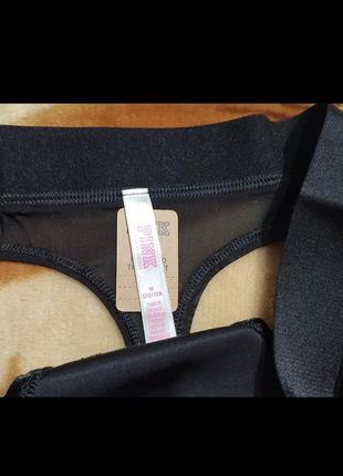 Бархатные трусики victoria’s secret новые, черные, оригинал р. м2 фото