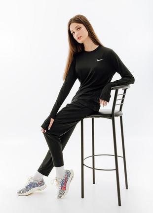 Женский лонгслив nike w nk df element crew черный l (7dcu3277-010 l)