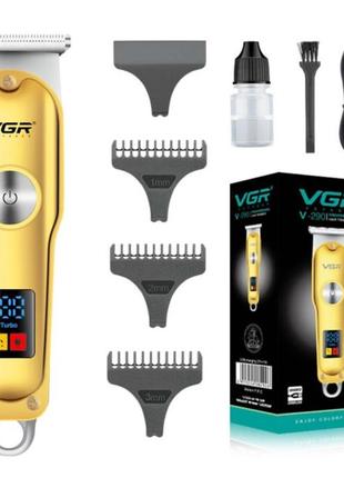 Триммер для волос и бороды vgr v-290 led display 3 насадки