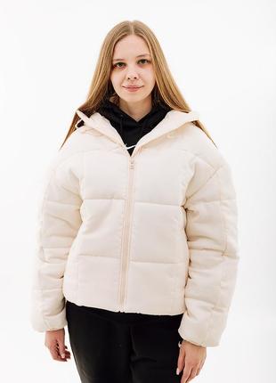 Женская куртка nike clsc puffer бежевый xs (7dfb7672-838 xs)5 фото