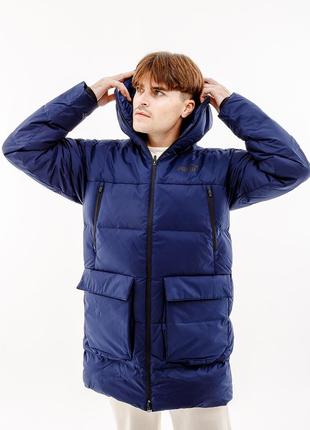 Чоловічий куртка пуховик puma protective hooded down coat синій m (7d67537806 m)