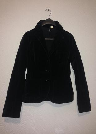 Роскошный велюровый пиджак черный тренд1 фото