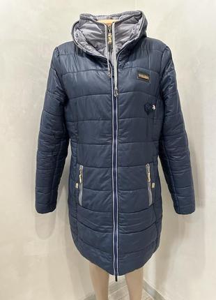 Удлиненная стеганная куртка