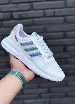 Adidas zx в белом цвете кроссовки адидас (36-42)1 фото