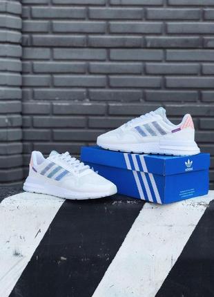 Adidas zx в белом цвете кроссовки адидас (36-42)8 фото