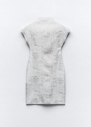 Короткое метализированое платье с эластичного трикотажа9 фото