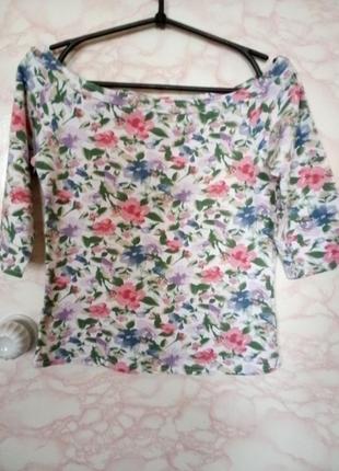 Футболка натуральная с открытыми плечами