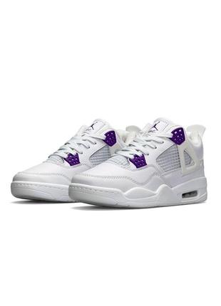 👟кроссовки женские nike air jordan retro 4 fleece termo white &amp; purple👟