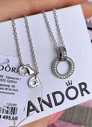 Намисто пандора срібло 925 кулон pandora ланцюжок «подвійне кільце» намисто підвіска кольє оригінальний кулон пандора новий бірка пломба