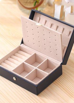 Двошарова скринька для ювелірних виробів коробка для прикрас органайзер для ювелірних виробів1 фото