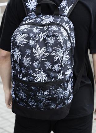 Рюкзак з принтом гербарій, рюкзак з листям коноплі3 фото